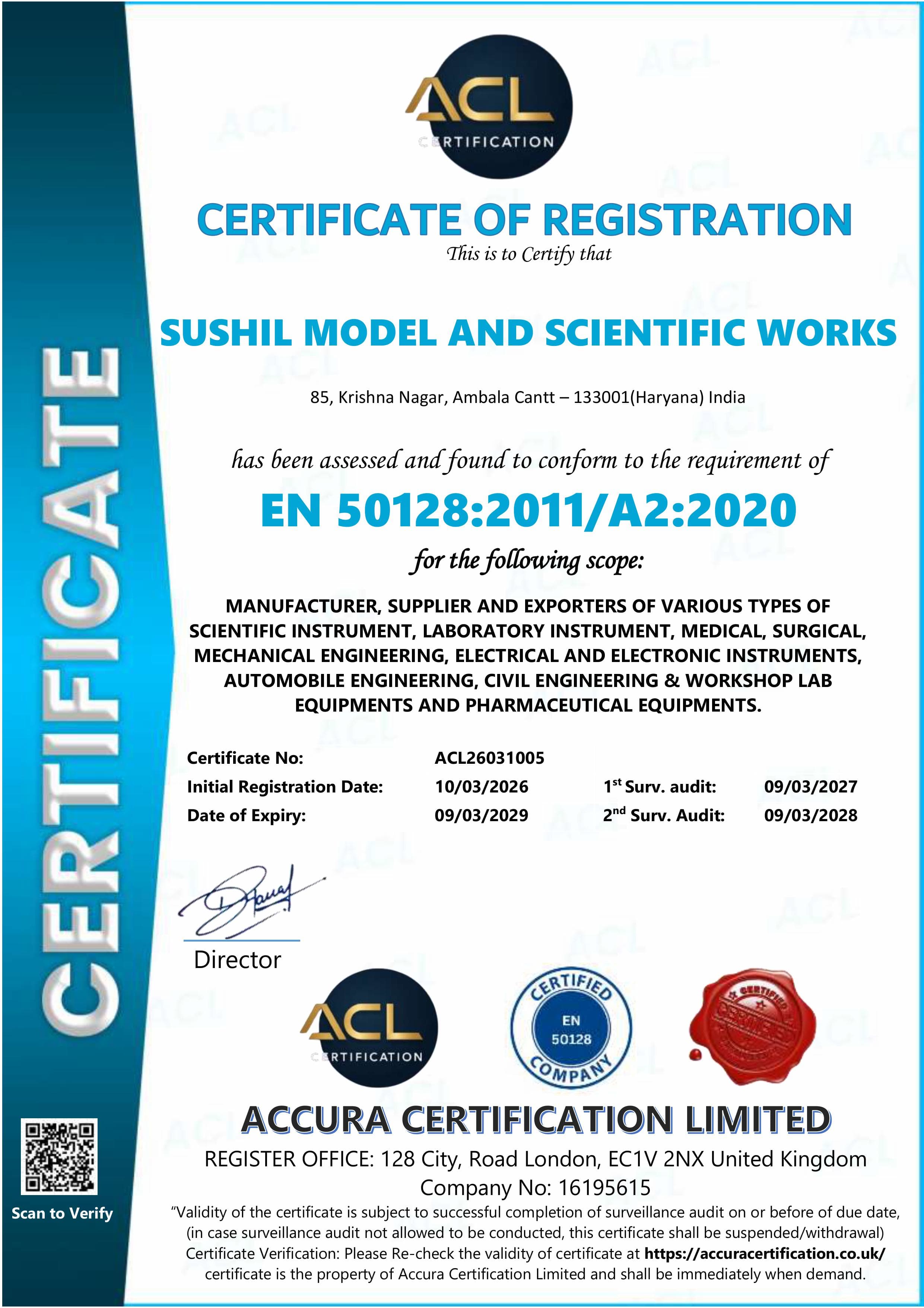 Certificate 05 — Sushil Model and Scientific Works