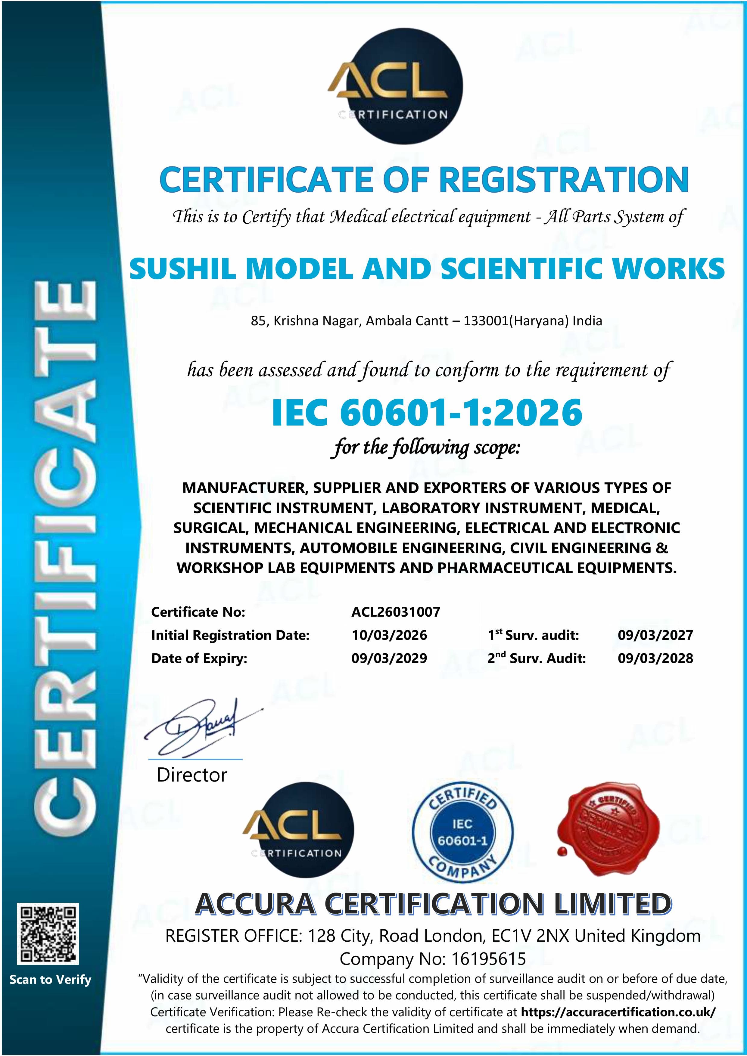 Certificate 06 — Sushil Model and Scientific Works